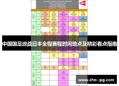 中国国足迎战日本全程赛程时间地点及精彩看点指南