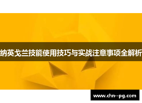 纳英戈兰技能使用技巧与实战注意事项全解析